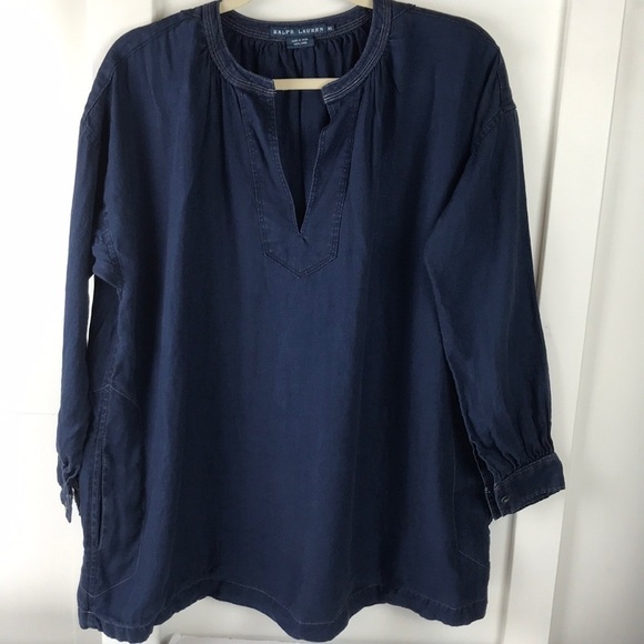 Ralph Lauren Linen tunic EUC navy XS - Picture 1 of 9